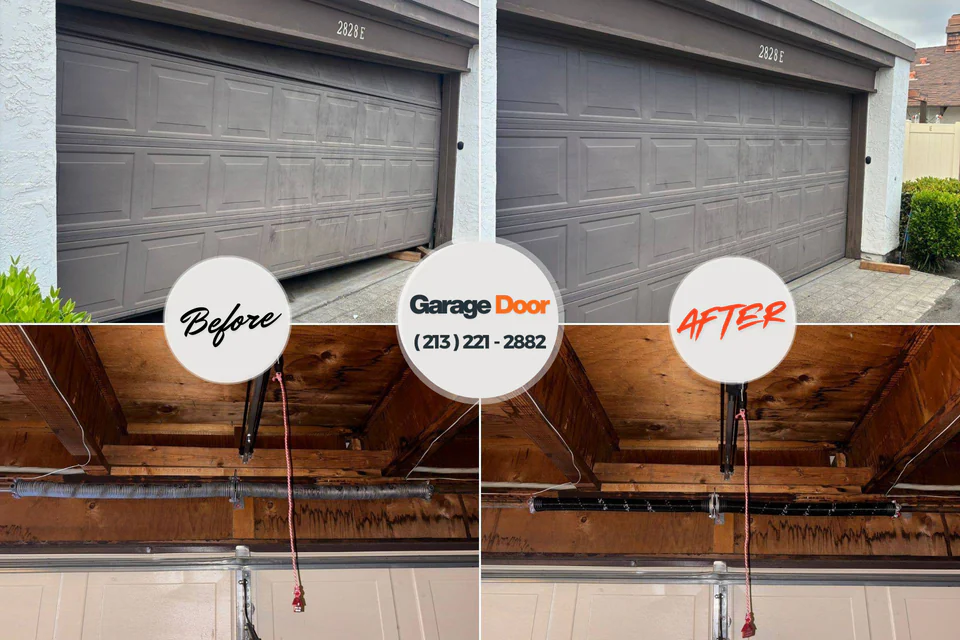 Before and after: garage door repair Belen, NM